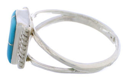 Southwestern Turquoise Silver Ring Size 4-3/4 EX43008