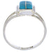 Southwestern Turquoise Silver Ring Size 4-3/4 EX43008
