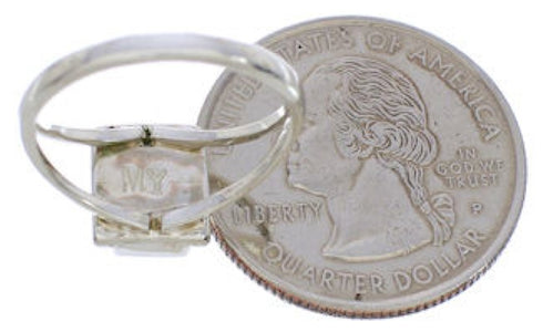 Southwestern Turquoise Silver Ring Size 4-3/4 EX43008