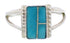Turquoise Inlay And Silver Ring Size 4-1/2 EX43011