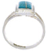 Turquoise Inlay And Silver Ring Size 4-1/2 EX43011
