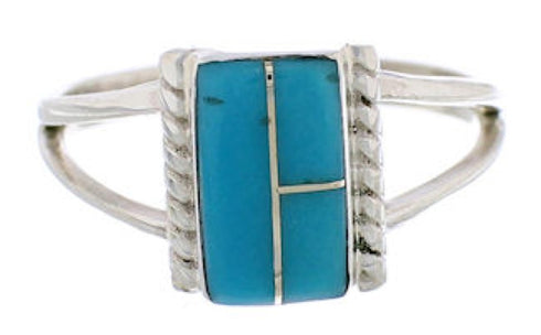 Southwest Turquoise And Silver Ring Size 6 EX43017