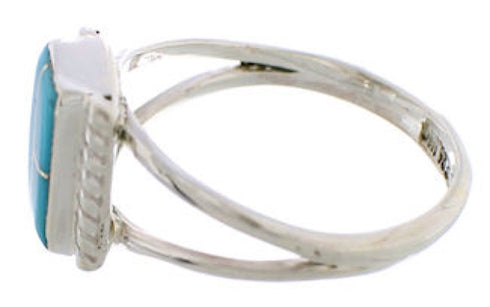 Southwest Turquoise And Silver Ring Size 6 EX43017