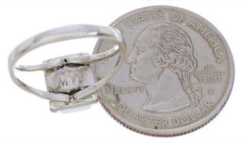 Southwest Turquoise And Silver Ring Size 6 EX43017