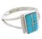 Southwest Turquoise Silver Ring Size 4-3/4 EX43040