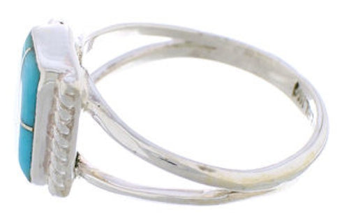 Southwest Turquoise Silver Ring Size 4-3/4 EX43040