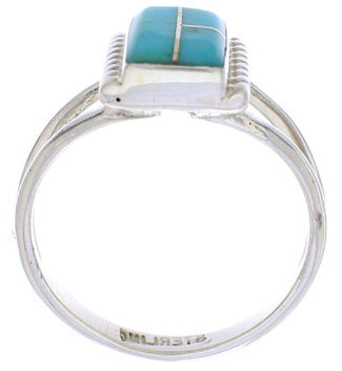 Southwest Turquoise Silver Ring Size 4-3/4 EX43040