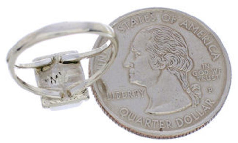 Southwest Turquoise Silver Ring Size 4-3/4 EX43040