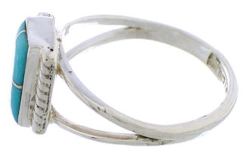 Genuine Sterling Silver Turquoise Ring Size 5-1/2 EX43087