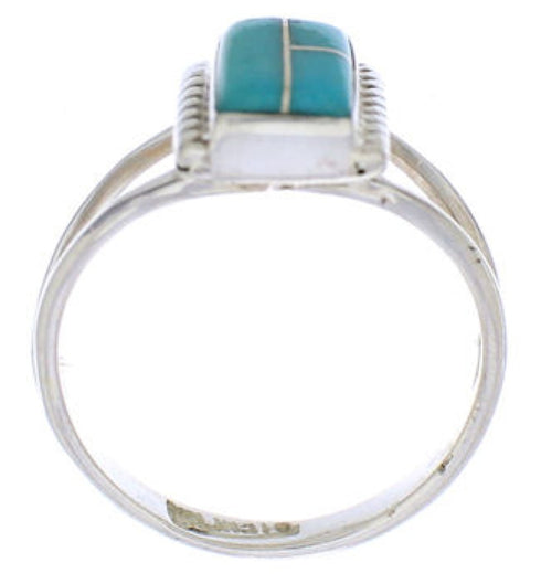 Genuine Sterling Silver Turquoise Ring Size 5-1/2 EX43087