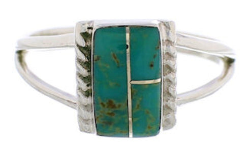 Genuine Sterling Silver Turquoise Ring Size 6-1/2 EX43095