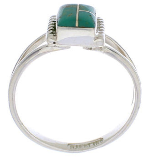 Genuine Sterling Silver Turquoise Ring Size 6-1/2 EX43095