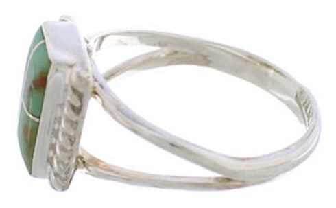 Sterling Silver Turquoise Inlay Ring Size 4-1/2 EX43161