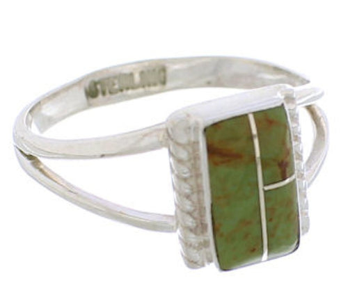 Turquoise Southwestern Silver Ring Size 6 EX43165