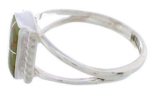 Turquoise Southwestern Silver Ring Size 6 EX43165