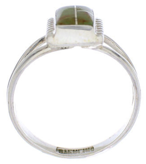 Turquoise Southwestern Silver Ring Size 6 EX43165