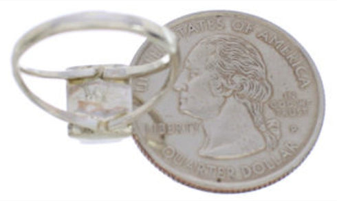 Turquoise Southwestern Silver Ring Size 6 EX43165