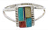 Multicolor Genuine Sterling Silver Ring Size 7-1/2 EX43179
