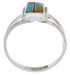 Multicolor Genuine Sterling Silver Ring Size 7-1/2 EX43179