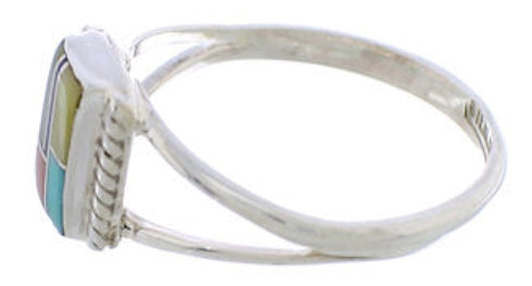 Multicolor Southwestern Silver Ring Size 5-1/2 EX43187