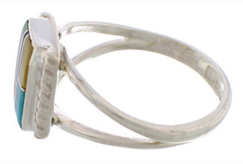 Multicolor And Sterling Silver Ring Size 5-1/2 EX43191