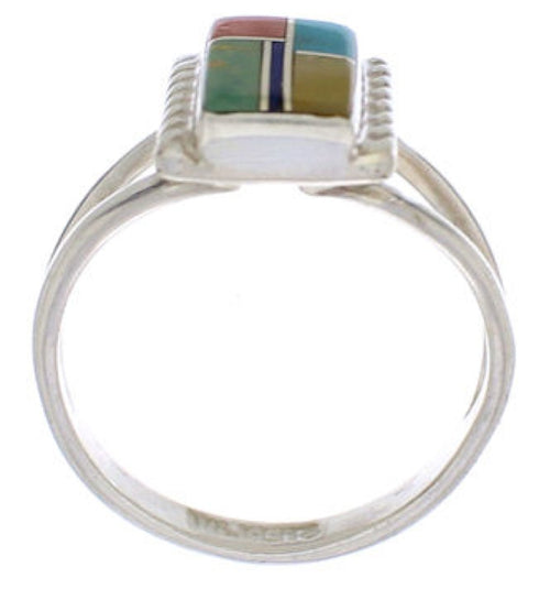 Multicolor And Sterling Silver Ring Size 5-1/2 EX43191