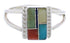 Multicolor Silver Southwest Ring Size 5 EX43209