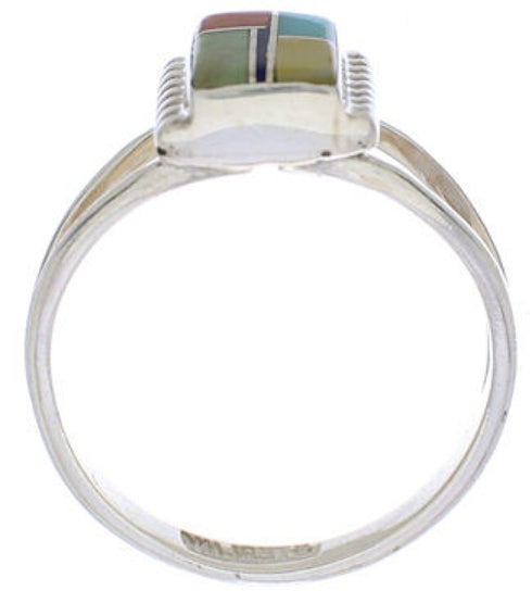 Multicolor Silver Southwest Ring Size 5 EX43209