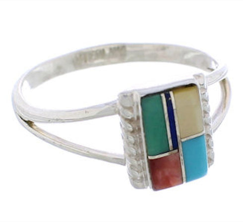 Southwest Turquoise Multicolor Ring Size 8 EX43211