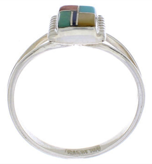 Multicolor Genuine Sterling Silver Ring Size 7-1/2 EX43213