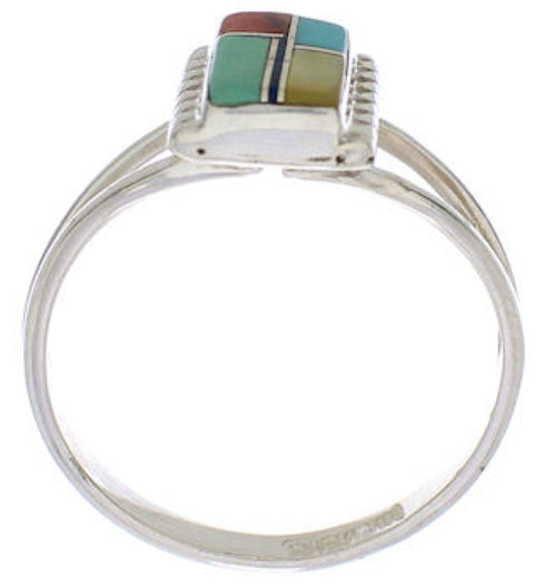 Southwest Turquoise Multicolor Ring Size 8 EX43223
