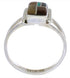 Sterling Silver Multicolor Inlay Ring Size 6-1/2 EX43258