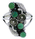 Turquoise Sterling Silver Flower Ring Size 6-1/4 EX45212