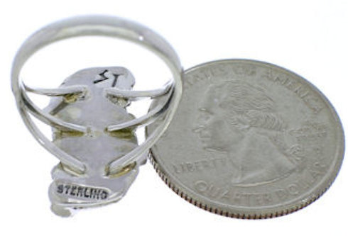 Turquoise Sterling Silver Flower Ring Size 6-1/4 EX45212