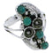 Genuine Sterling Silver Turquoise Flower Ring Size 6-1/2 EX45220