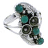Genuine Sterling Silver Turquoise Flower Ring Size 6-1/2 EX45220
