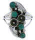 Genuine Sterling Silver Turquoise Flower Ring Size 6-1/2 EX45220