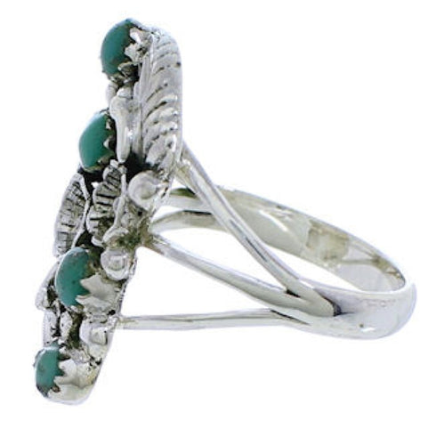 Genuine Sterling Silver Turquoise Flower Ring Size 6-1/2 EX45220