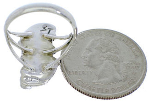 Genuine Sterling Silver Turquoise Flower Ring Size 6-1/2 EX45220