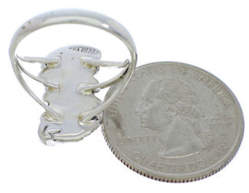 Turquoise Genuine Sterling Silver Flower Ring Size 7-3/4 EX45229