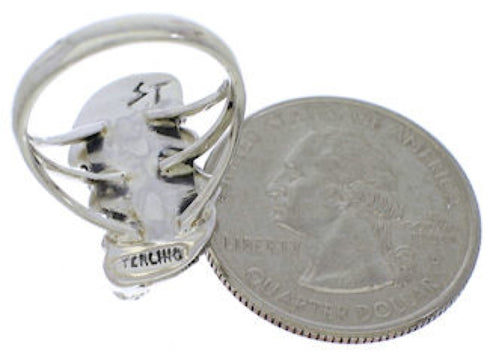 Turquoise Genuine Sterling Silver Flower Ring Size 6 EX45248