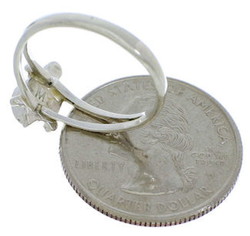 Southwestern Silver Turquoise Turtle Ring Size 5-1/4 EX45371