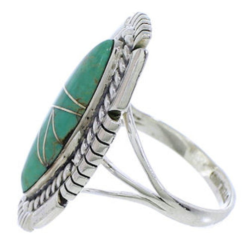 Genuine Sterling Silver Turquoise Jewelry Ring Size 8-1/2 TX40674