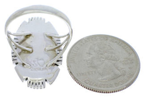 Genuine Sterling Silver Turquoise Jewelry Ring Size 8-1/2 TX40674