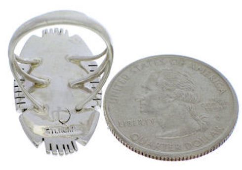 Silver Turquoise Inlay Jewelry Ring Size 4-3/4 TX40675