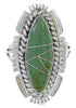 Southwestern Silver Turquoise Inlay Jewelry Ring Size 5-1/4 TX40678