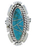 Southwestern Sterling Silver Turquoise Jewelry Ring Size 6-1/2 TX40683