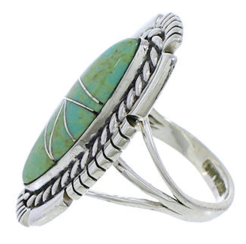 Silver Turquoise Southwestern Jewelry Ring Size 5-3/4 TX40686