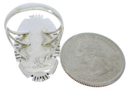 Southwest Sterling Silver Jewelry Turquoise Ring Size 8-1/4 TX40704