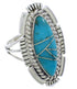 Southwestern Jewelry Turquoise Inlay Silver Ring Size 5-1/4 TX40711